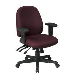 Office Star Work Smart Ergonomic Multifunction High-Back Chair, 38-1/4inH , Burgundy/Black