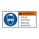 Tape Logic Durable Rectangle Safety Labels, DSL518, 2in x 4in, Risk of Eye Injury, Roll Of 25 Labels