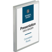 Load image into Gallery viewer, Business Source Round Ring Standard View Binders, 1/2in Ring, 8 1/2in x 11in, White