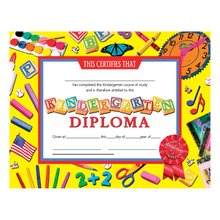 Load image into Gallery viewer, Hayes Kindergarten Diplomas, 8 1/2in x 11in, Multicolor, 30 Certificates Per Pack, Bundle Of 6 Packs