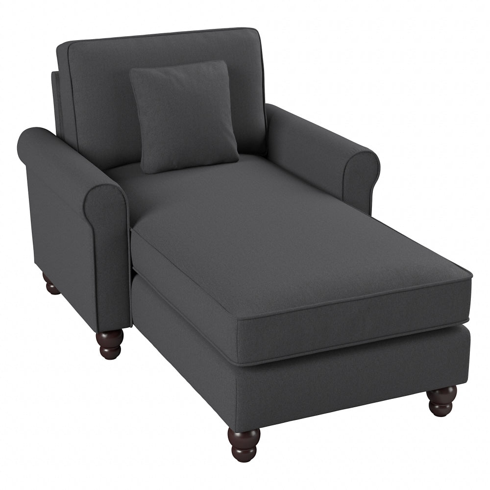 Bush Furniture Hudson Chaise Lounge With Arms, Charcoal Gray Herringbone, Standard Delivery