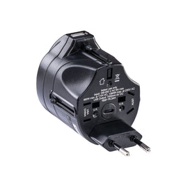 CyberPower TRA1A21U International Travel Adapter - VAC with USB - Type A, Type C, Type G, & Type I Input Plugs, 1 USB Port(s) - 1 Amps , Black, 1YR Warranty