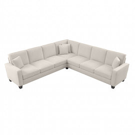 Bush Furniture Stockton 111inW L-Shaped Sectional Couch, Light Beige, Standard Delivery