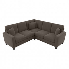Bush Furniture Stockton 87inW L-Shaped Sectional Couch, Chocolate Brown, Standard Delivery