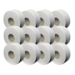 Livi Jumbo 2-Ply Toilet Paper, 850ft Per Roll, Pack Of 12 Rolls