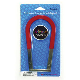 Dowling Magnets Classic Horseshoe Magnet, 6in, Red/Silver