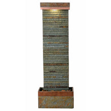 Load image into Gallery viewer, Kenroy Home Stave Indoor/Outdoor Floor Fountain, 48inH x 16inW x 8inD, Slate/Copper