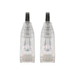 Tripp Lite Cat6 UTP Patch Cable (RJ45) - M/M, Gigabit, Snagless, Molded, Slim, Black, 7 ft. - 7 ft Category 6 Network Cable for Network Device, Printer, Photocopier, Router, Server, Computer, Modem, Switch - 28 AWG - Black