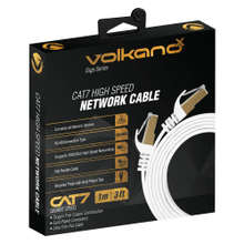 Load image into Gallery viewer, VolkanoX Giga Series Cat 7 High-Speed Gigabit Ethernet Cable, 3ft, White, VK-20063-WT