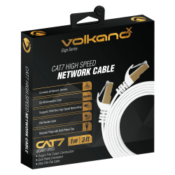 VolkanoX Giga Series Cat 7 High-Speed Gigabit Ethernet Cable, 3ft, White, VK-20063-WT