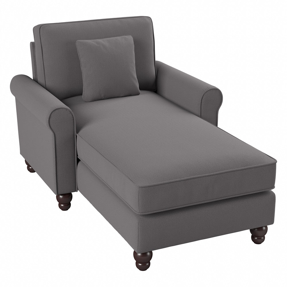 Bush Furniture Hudson Chaise Lounge With Arms, French Gray Herringbone, Standard Delivery