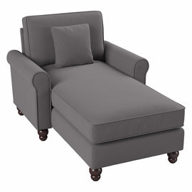 Bush Furniture Hudson Chaise Lounge With Arms, French Gray Herringbone, Standard Delivery