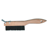 Magnolia Brush Shoe-Handle Wire Scratch Brushes, Carbon Steel Wire, 10in, 4 x 16 Rows, Pack Of 12 Brushes