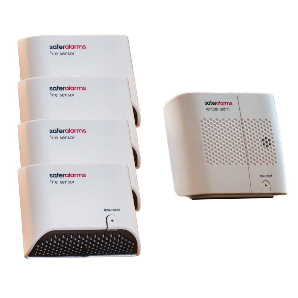 Safer Alarms Safer Home Multi-Room 4-Pack Alarm System, White