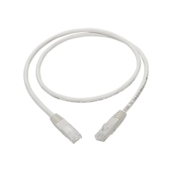 Tripp Lite 3ft Cat6 Gigabit Molded Patch Cable RJ45 M/M 550MHz 24 AWG White 3ft - 128 MB/s - 3 ft - White