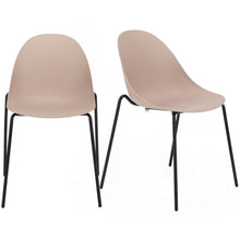 Load image into Gallery viewer, Eurostyle Tayte Stacking Side Chairs, Blush/Matte Black, Set Of 2 Chairs