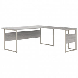 Bush Business Furniture Hybrid 72inW L-Shaped Corner Desk Table With Metal Legs, Platinum Gray, Standard Delivery