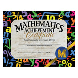 Hayes Mathematics Achievement Certificates, 8 1/2in x 11in, Multicolor, 30 Certificates Per Pack, Bundle of 6 Packs