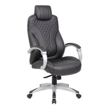 Load image into Gallery viewer, Boss Office Products Caressoft Hinged Arm Executive Ergonomic High-Back Chair, Black