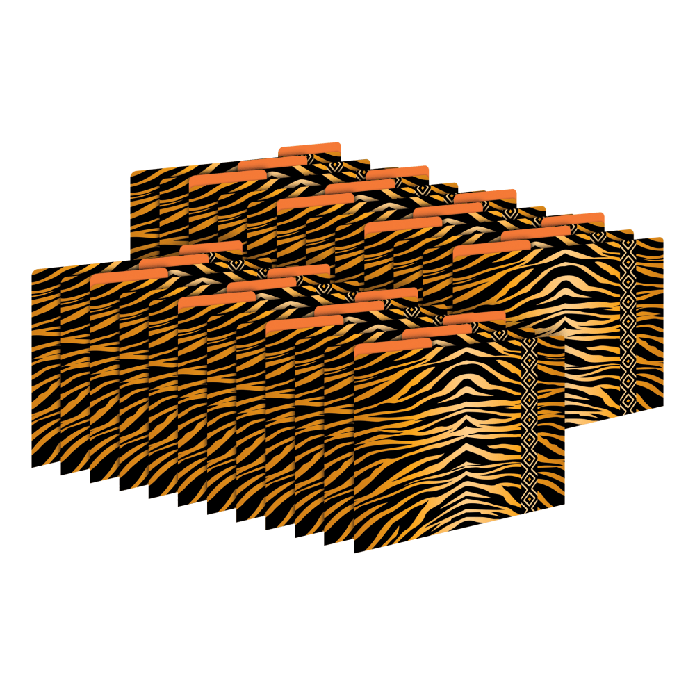 Barker Creek Tab File Folders, Letter Size, Tiger, Pack Of 24 Folders