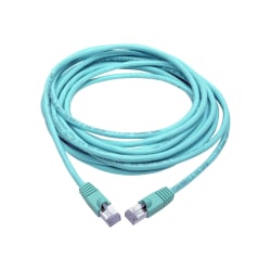 Tripp Lite Cat6a Snagless Shielded STP Patch Cable 10G, PoE, Aqua M/M 20ft - First End: 1 x RJ-45 Male Network - Second End: 1 x RJ-45 Male Network - 1.25 GB/s - Patch Cable - Shielding - Aqua
