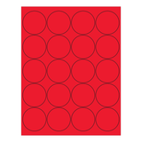 Office Depot Brand Round Labels For Inkjet/Laser Printers, LL197RD, 2in, Fluorescent Red, Pack Of 2,000 Labels