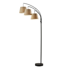 Load image into Gallery viewer, Adesso Simplee 3-Arm Arc Floor Lamp, 82inH, Beige Shade/Antique Bronze Base