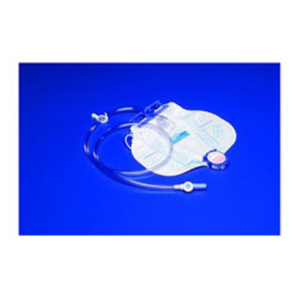 CURITY Drain Bag With MONO-FLO Anti-Reflux Device With SPLASHGUARD II Drain Spout, CSR Wrap, 2000 mL