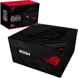 Asus ROG Thor 850W Power Supply - Internal - 120 V AC, 230 V AC Input - 3.3 V DC @ 20 A, 5 V DC @ 20 A, 12 V DC @ 71 A, 12 V DC @ 300 mA, 5 V DC @ 3 A Output - 850 W - 1 Fan(s) - 92% Efficiency