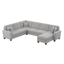 Load image into Gallery viewer, Bush Furniture Stockton 128inW U-Shaped Sectional Couch With Reversible Chaise Lounge, Light Gray, Standard Delivery