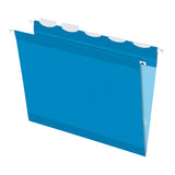 Pendaflex Ready-Tab Reinforced Hanging Folders, With Lift Tab Technology, 1/5 Cut, Letter Size, Blue, Pack Of 25
