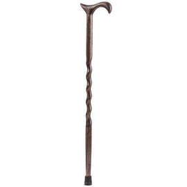 Brazos Walking Sticks Twisted Oak Walking Cane With Derby Handle, 34in, Flint