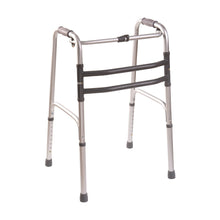 Load image into Gallery viewer, DMI Single-Release Adjustable Aluminum Folding Walkers, 38in x 22in, Silver, Pack Of 2
