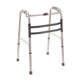 DMI Single-Release Adjustable Aluminum Folding Walkers, 38in x 22in, Silver, Pack Of 2