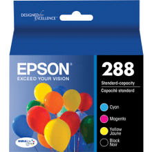 Load image into Gallery viewer, Epson DURABrite Ultra 288 Original Standard Yield Inkjet Ink Cartridge - Pigment Black, Pigment Cyan, Pigment Magenta, Pigment Yellow - 4 / Pack - 165 Pages Color, 175 Pages Black
