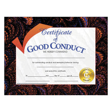 Load image into Gallery viewer, Hayes Certificates Of Good Conduct, 8 1/2in x 11in, Multicolor, 30 Certificates Per Pack, Bundle Of 6 Packs