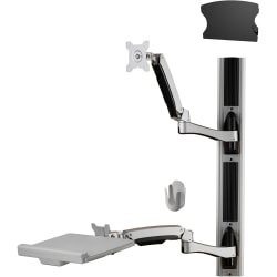 Amer Wall Mount for Keyboard, CPU, Mouse, Flat Panel Display, Curved Screen Display, Monitor - TAA Compliant - 32in Screen Support - 22.05 lb Load Capacity - 75 x 75, 100 x 100 - VESA Mount Compatible - 1 - Steel, Rubber, Plastic