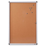 Lorell Enclosed Cork Bulletin Board, 36in x 48in, Aluminum Frame With Silver Finish