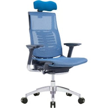 Load image into Gallery viewer, Raynor Powerfit Ergonomic Mesh High-Back Executive Office Chair, Blue/Black