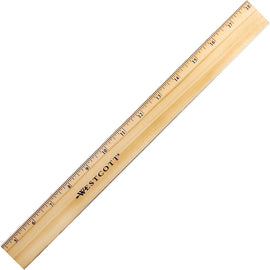 Westcott Wood Ruler, Single Edge, 18in