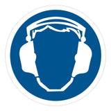 Tape Logic Durable Circle Safety Labels, DSL510, 2in, Wear Ear Protection, Roll Of 25 Labels