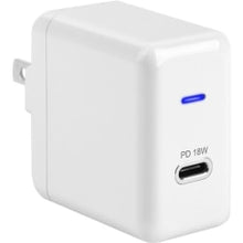 Load image into Gallery viewer, 4XEM USB-C 18W Wall Charger - 1 Pack - 18 W - 120 V AC, 230 V AC Input - 5 V DC/3 A, 12 V DC, 3.6 V DC, 9 V DC Output - White