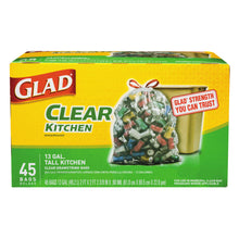 Load image into Gallery viewer, Glad Tall Kitchen Recycling Drawstring Trash Bags, 13 Gallons, Box Of 45 Bags