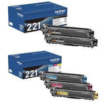 Load image into Gallery viewer, Brother TN221 Black And Cyan, Magenta, Yellow Toner Cartridges, Pack Of 5, TN221KKCMY-OD