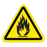 Tape Logic Durable Triangle Safety Labels, DSL503, 2-1/4in, Flammable Material, Black/Yellow, Pack Of 25 Labels